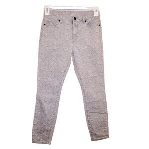 Loft grey micro floral modern skinny ankle jeans size 26 Boho Garden Romantic